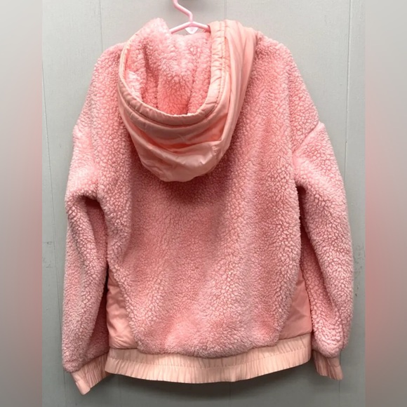 Girl's Nike Fluffy Fuzzy Fleece Pink Zip Jacket Hoodie - Size XL Adult M - Picture 7 of 10